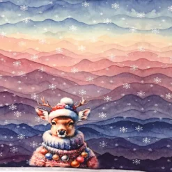 SanDaLu Stoffpanel Reh Weihnachten Reh ⋆ SanDaLu