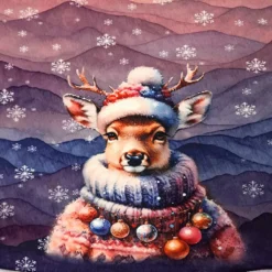 SanDaLu Stoffpanel Reh Weihnachten Reh Detail ⋆ SanDaLu