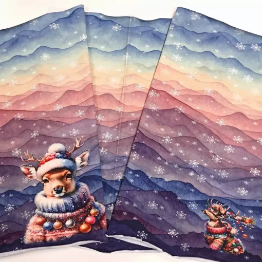 SanDaLu Weihnachtspanel Reh und Hirsch