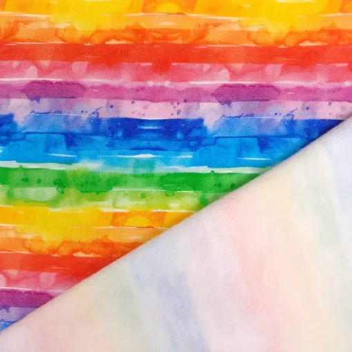 weich angerauter Regenbogen Sweat Rückseite