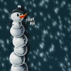 SanDaLu Stoffpanel Winter Moods by Thorsten Berger großer Schneemann