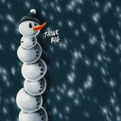 SanDaLu Stoffpanel Winter Moods by Thorsten Berger großer Schneemann