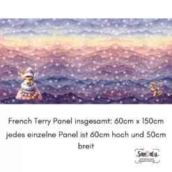 Alternative view of Weihnachtspanel Reh & Hirsch, angerauter French Terry