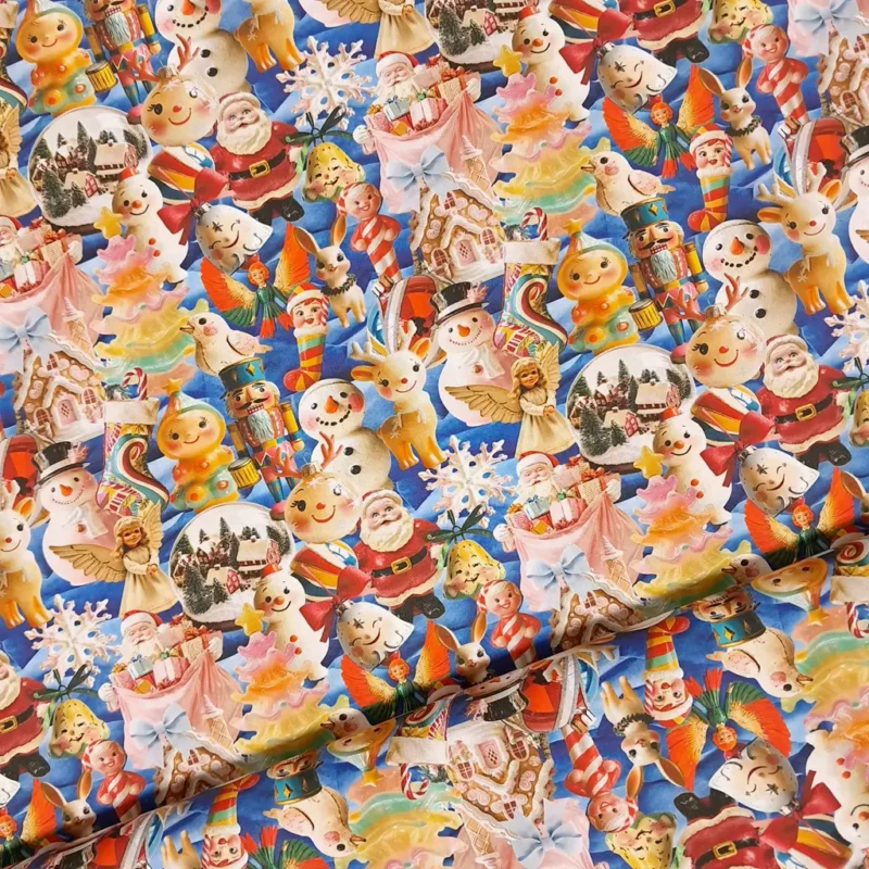 SanDaLu bunter retro Weihnachtsstoff