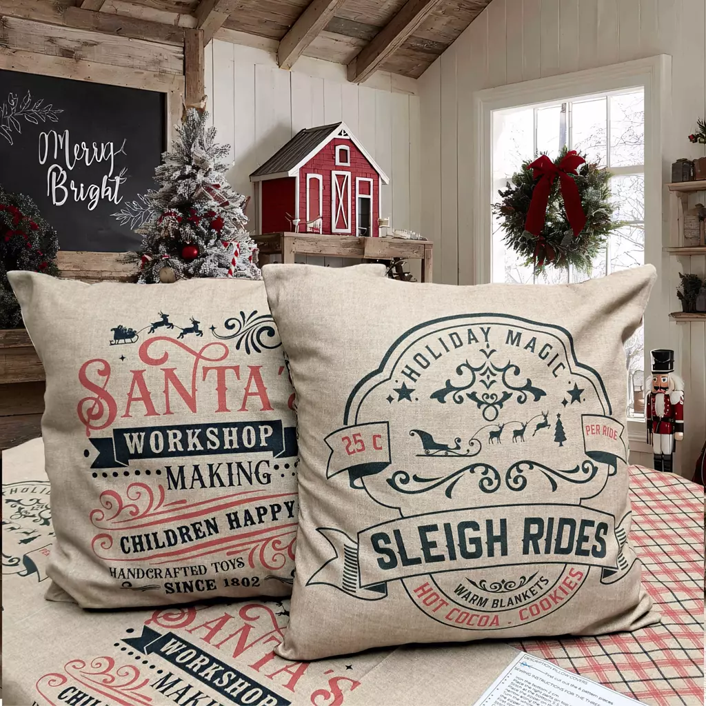 SanDaLu Canvas Panel für Weihnachtskissen Nähbeispiel