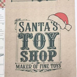 Canvas Panel Weihnachtskissen Santas Toy Shop