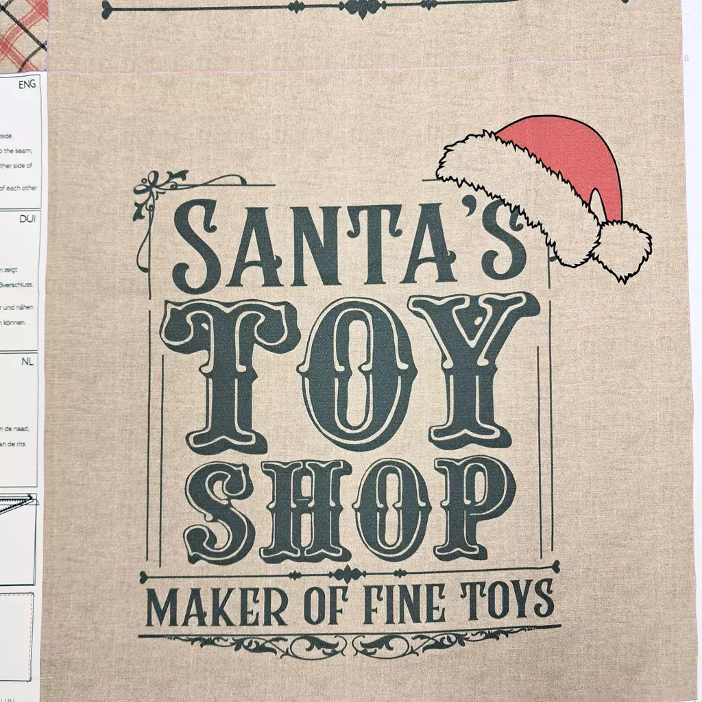 Canvas Panel Weihnachtskissen Santas Toy Shop