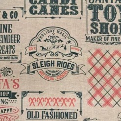 SanDaLu nostalgischer Weihnachtsstoff Schlittenfahrt