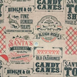 SanDaLu nostalgischer Weihnachtsstoff Euro Größenvergleich