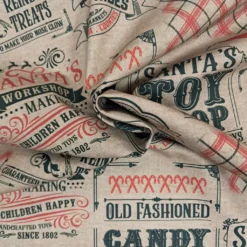 Baumwollstoff Weihnachten im Vintage Look drapiert