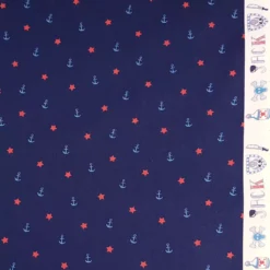SanDaLu Baumwollpopeline Annker und Sterne Webrand