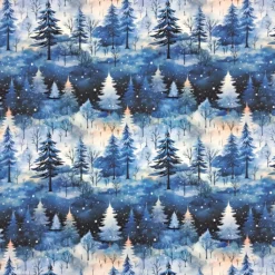 SanDaLu French Terry Winterwald in Blautönen