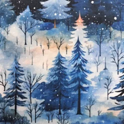 SanDaLu angerauter Sweat Waldmotiv blau