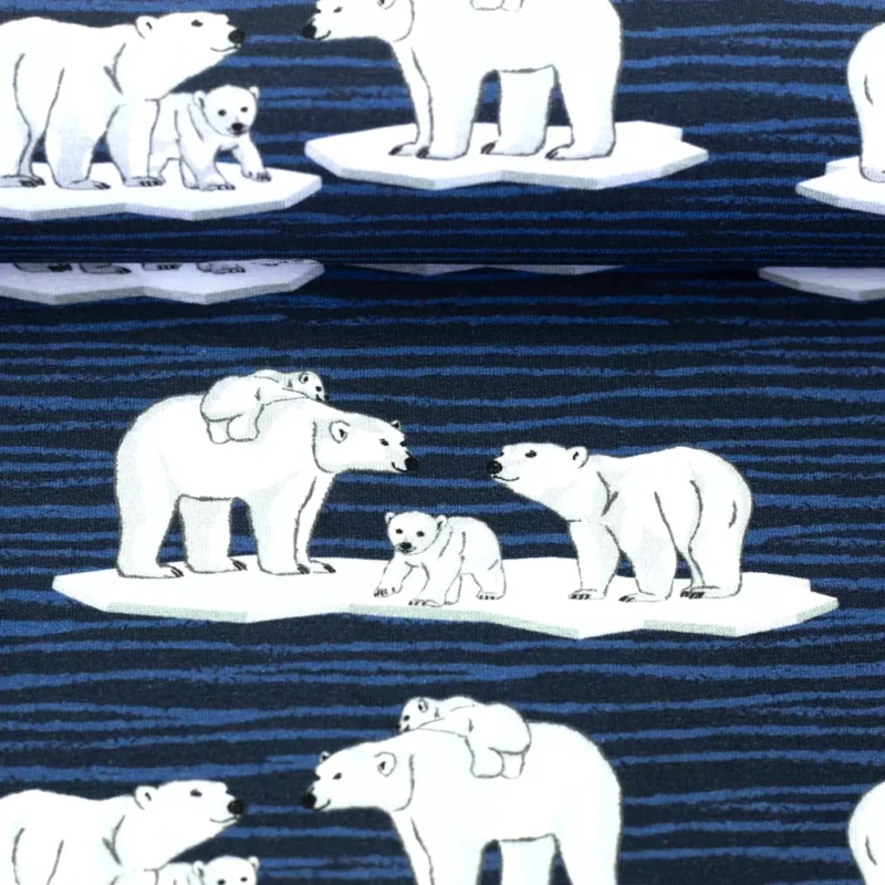SanDaLu Jersey Stoff mit Eisbären JatiJu auf Ballen