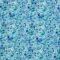 SanDaLu Jersey Stoff Mosaik in Blautönen