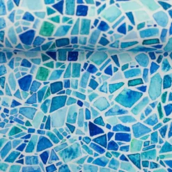 SanDaLu Jersey Stoff Mosaik in Blautönen