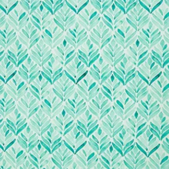 SanDaLu Jersey mit Blättern mint auf weiß, Stoff Theo von Swafing