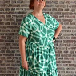 SanDaLu Viskose Blusenstoff Feelings by Käsellotti in grün Kleid