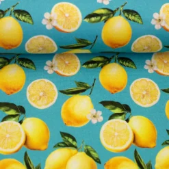 SanDaLu türkisfarbener Canvas mit Zitronen Ballen