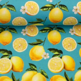 SanDaLu türkisfarbener Canvas mit Zitronen Ballen