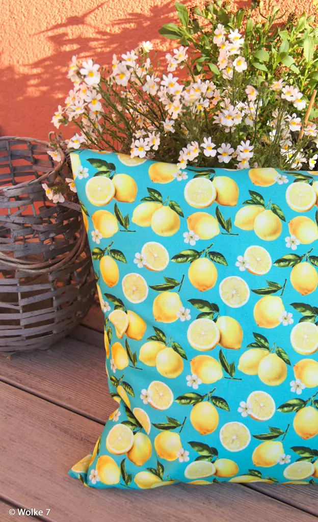SanDaLu Canvas Zitronen Stoff Matteo Kissen