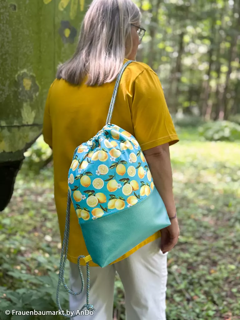 SanDaLu Canvas Zitronen Stoff Matteo Rucksack