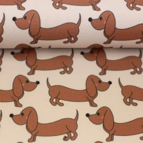 SanDaLu Dackel Stoff wasserabweisend beige