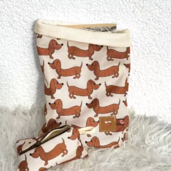 SanDaLu Dackel Oxfordstoff wasserabweisend beige Nähbeispiel