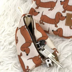 SanDaLu Dackel Oxfordstoff wasserabweisend beige Nähbeispiel