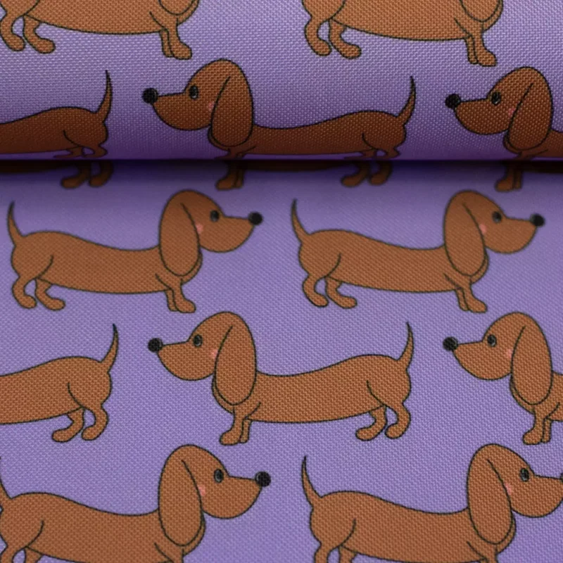 SanDaLu Dackel Stoff wasserabweichend flieder von Cherry Picking