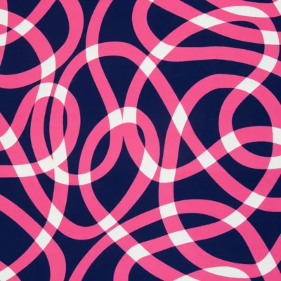 SanDaLu Viskose Blusenstoff Feelings by Käselotti dunkelblau rosa