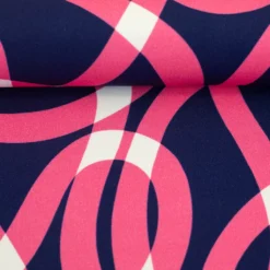 SanDaLu Viskose Blusenstoff Feelings by Käselotti dunkelblau rosa Ballen