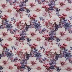 SanDaLu wasserabweisender Taschenstoff Blumen rosa violett