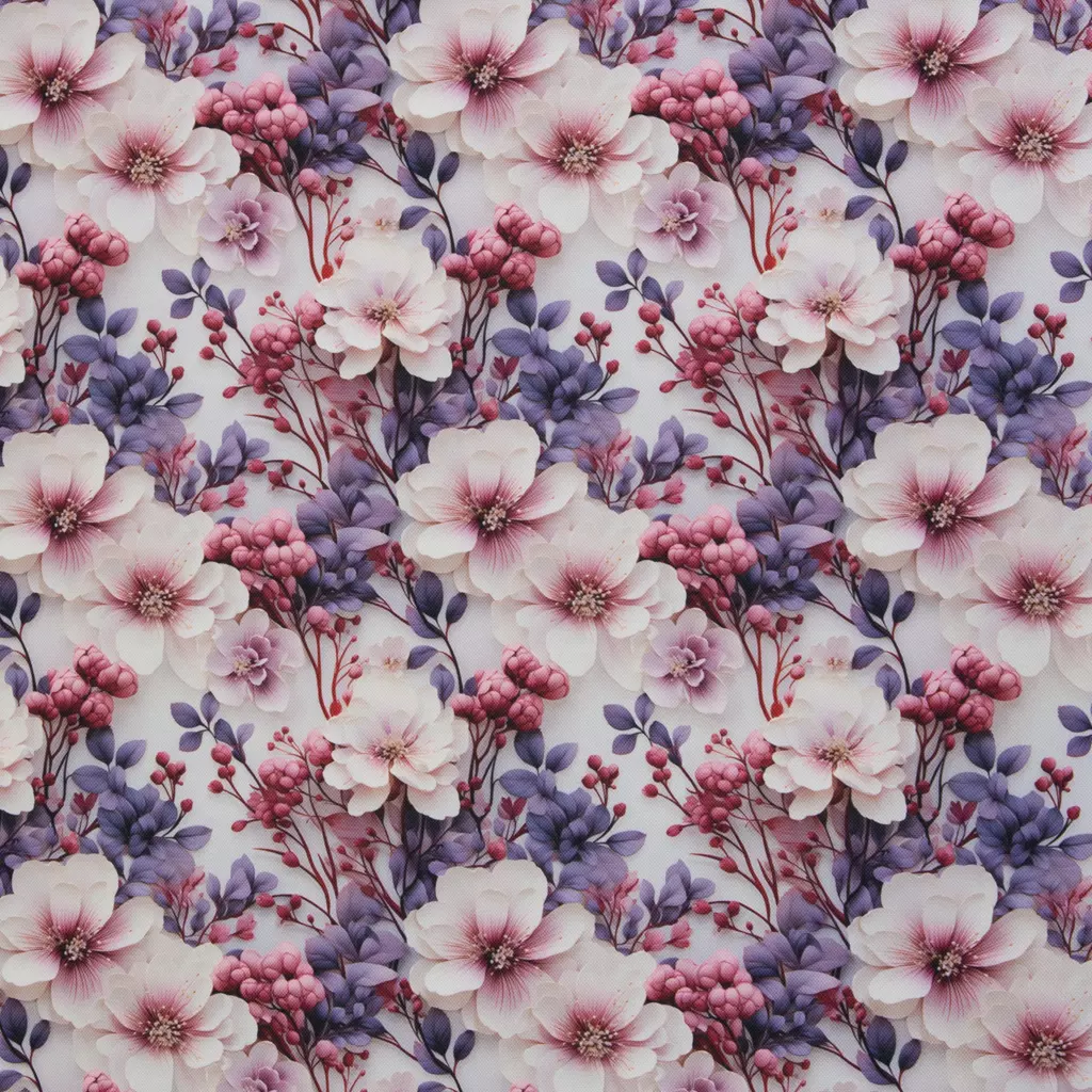 SanDaLu wasserabweisender Taschenstoff Blumen rosa violett