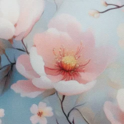 SanDaLu wasserabweisender Stoff mit Kirschblüthen in hellblau Detail