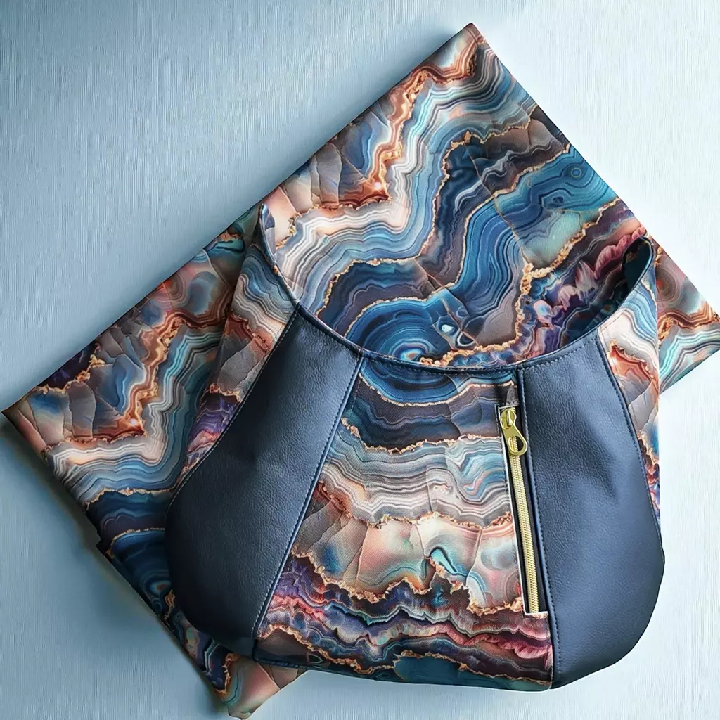 SanDaLu wasserabweisender Taschenstoff blau Nähbeispiel