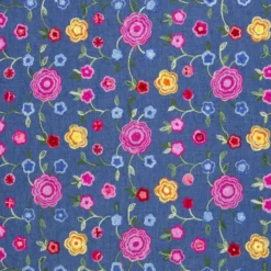 SanDaLu Baumwoll-Viskose Stoff bestickt mit blumen