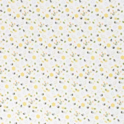 SanDaLu Baumwollstoff mit Bienen und Blumen