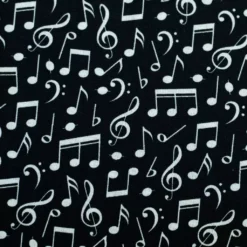 SanDaLu Musikstoff Baumwolle schwarz mit weiß