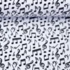 SanDaLu Baumwollwebware mit Musiknoten weiß