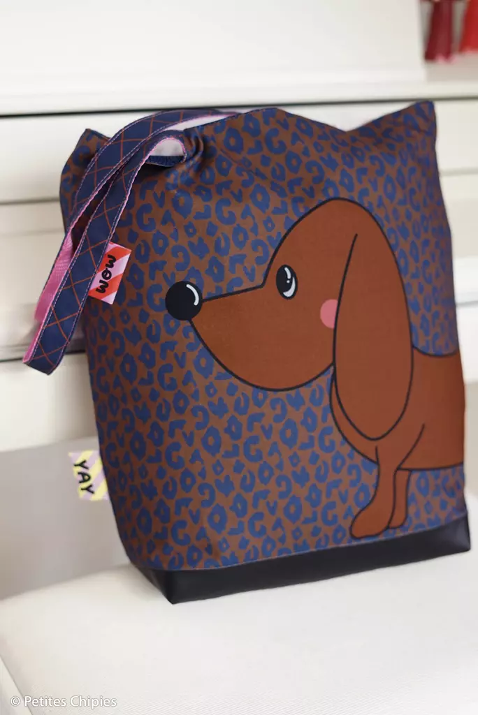 Taschenpanel Dackel und Rollschuhe von Cherry Picking - großer Shopper zum Selbernähen – Bild 9