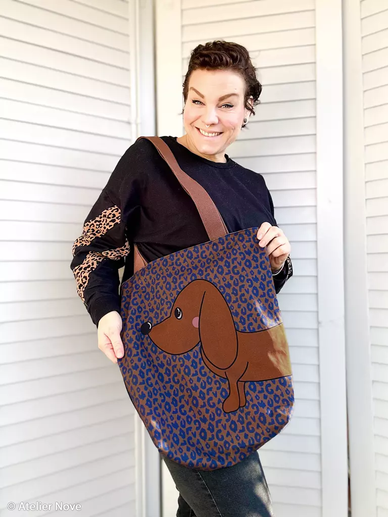 SanDaLu DIY Panel Cherry Picking Bag Dackel genäht