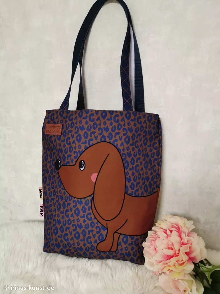 SanDaLu DIY Panel Cherry Picking Bag Dackel genäht