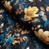 SanDaLu Oxfordstoff mit Blumen in nachtblau Ballen