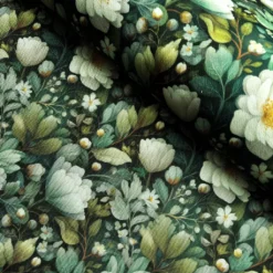 SanDaLu Oxfordgewebe mit Blumen in Grün Ballen