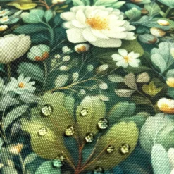 SanDaLu Oxfordgewebe mit Blumen in Grün