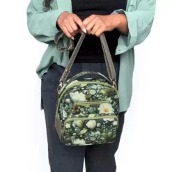 SanDaLu Oxfordgewebe mit Blumen in Grün Nähbeispiel Rucksack