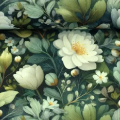 SanDaLu Oxfordgewebe mit Blumen in Grün ballen