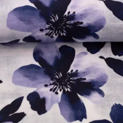 SanDaLu French Terry mit großen Blumen in Violett Ballen