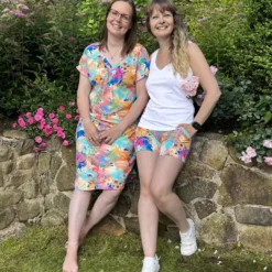 SanDaLu Modal French Terry mit abstrakten Blumen Nähbeispiele